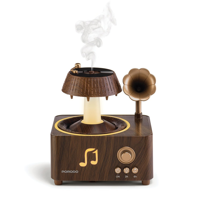 Porodo Lifestyle "Concord" Aroma Diffuser 250ml with Whitenoise and Bluetooth - Brown