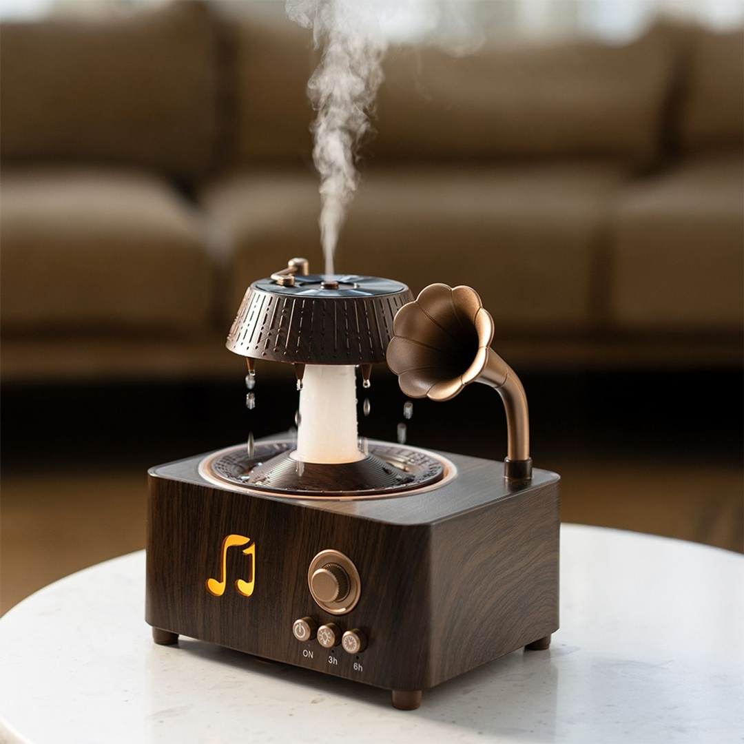 Porodo Lifestyle "Concord" Aroma Diffuser 250ml with Whitenoise and Bluetooth - Brown