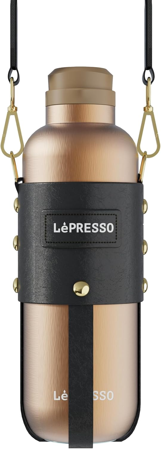 LePresso ThermaTrail 650ml Thermos Bottle with Crossbody Strap