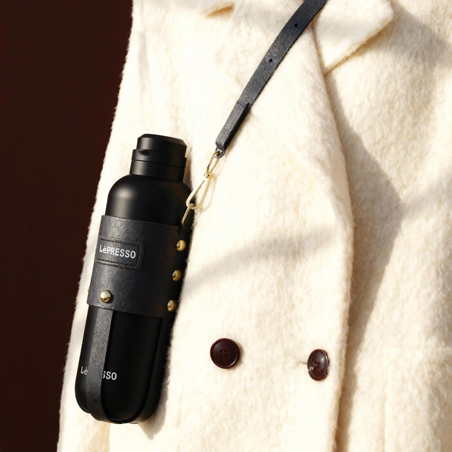 LePresso ThermaTrail 650ml Thermos Bottle with Crossbody Strap