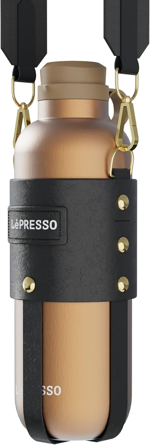LePresso ThermaTrail 650ml Thermos Bottle with Crossbody Strap