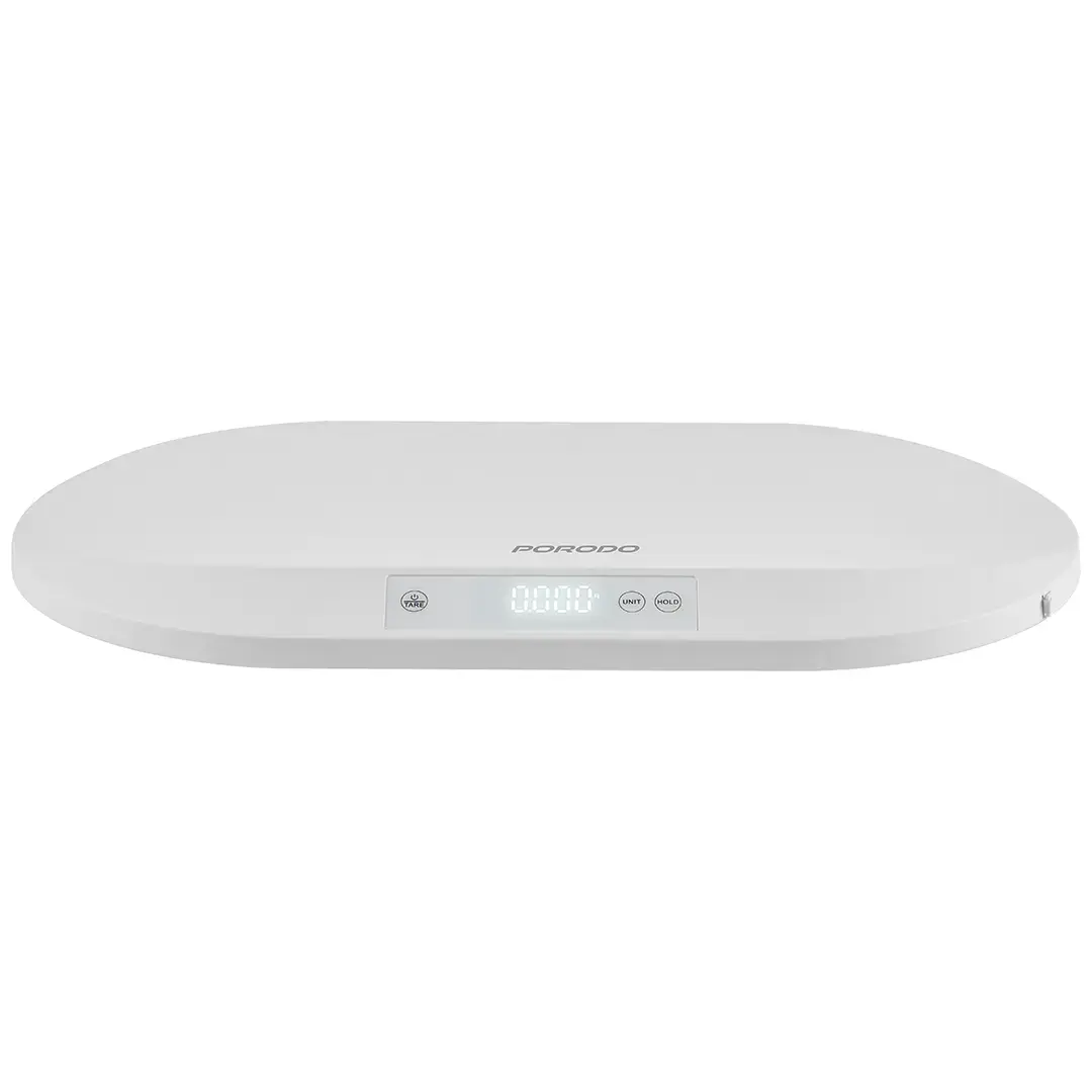 Porodo Mini Measure Lifestyle Electronic Digital Baby Scale with measuring tape - White