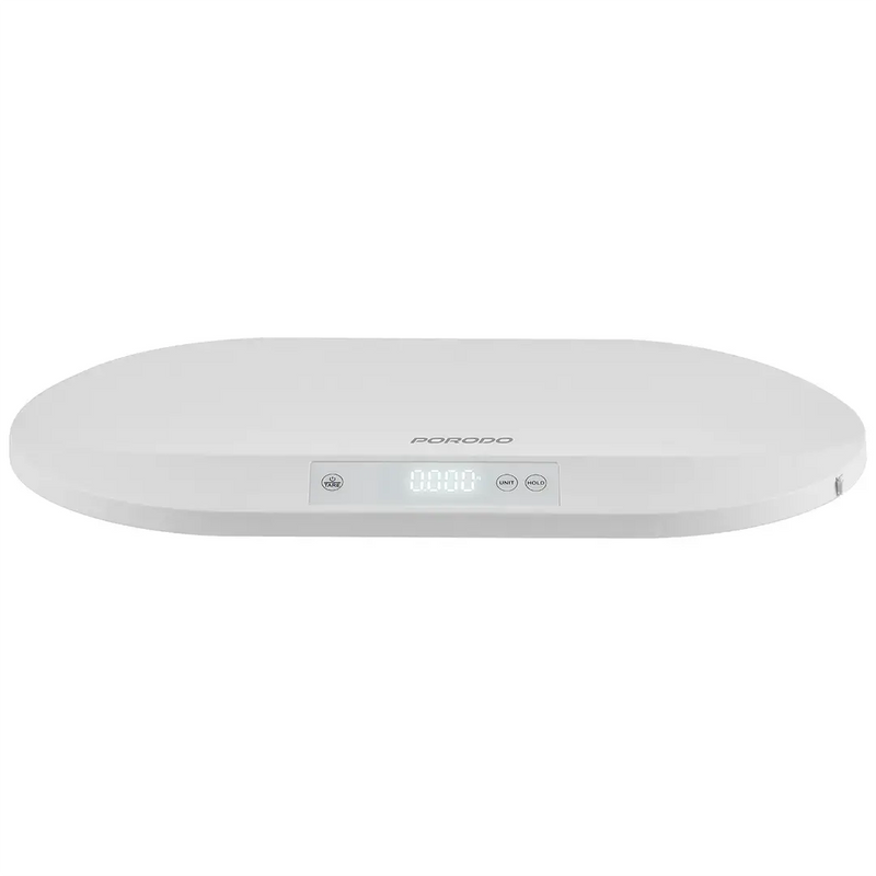Porodo Mini Measure Lifestyle Electronic Digital Baby Scale with measuring tape - White