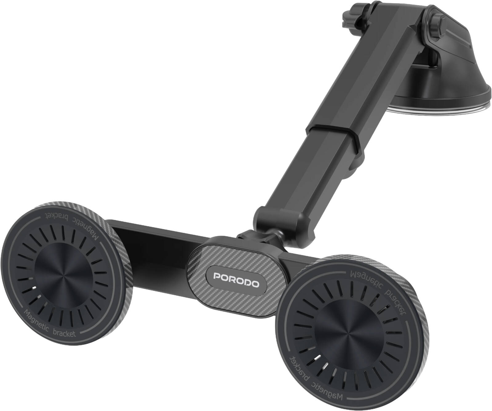 Porodo Dax-L Dual Magsafe Car Phone Mount - Black