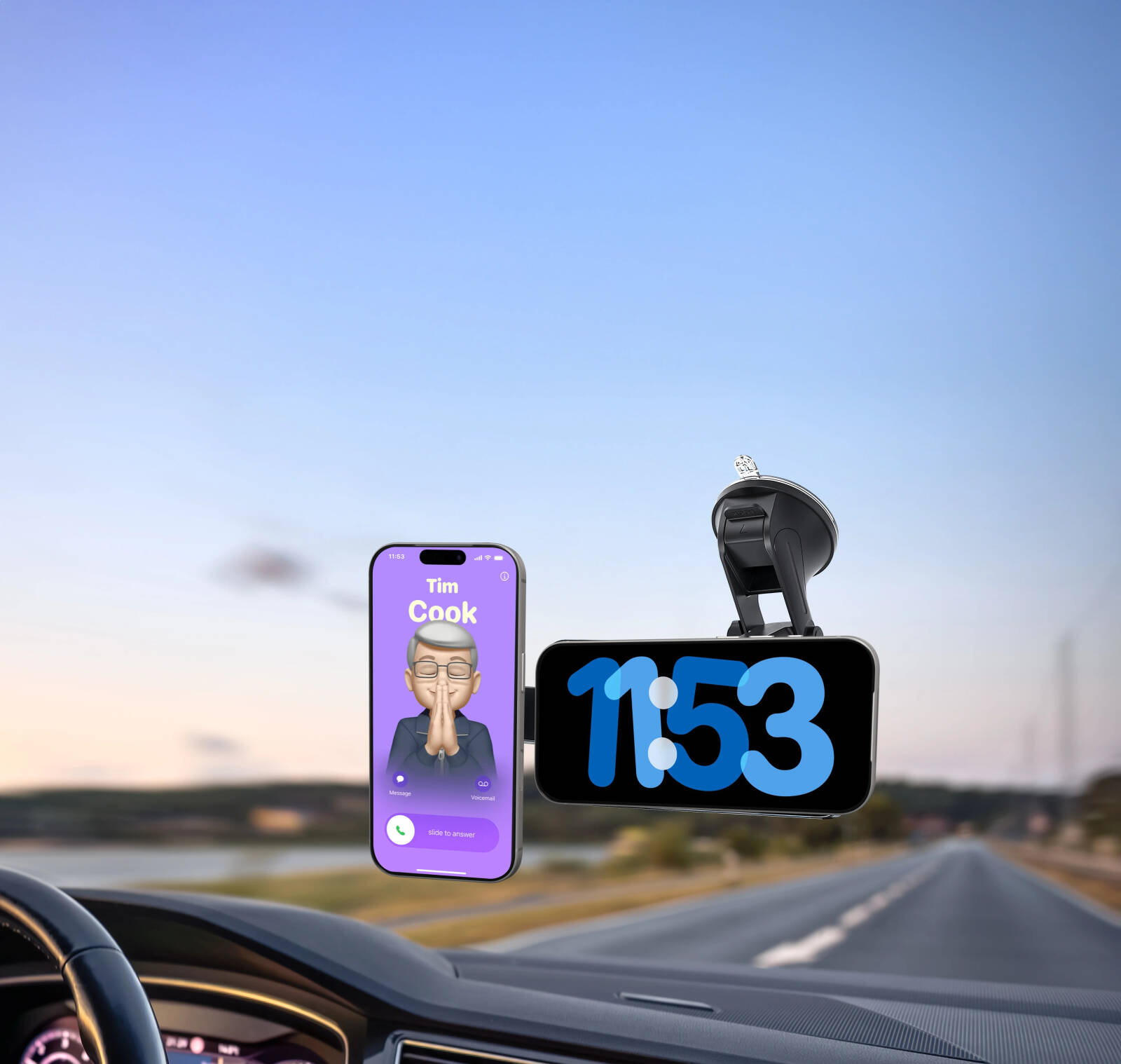 Porodo Dax-L Dual Magsafe Car Phone Mount - Black