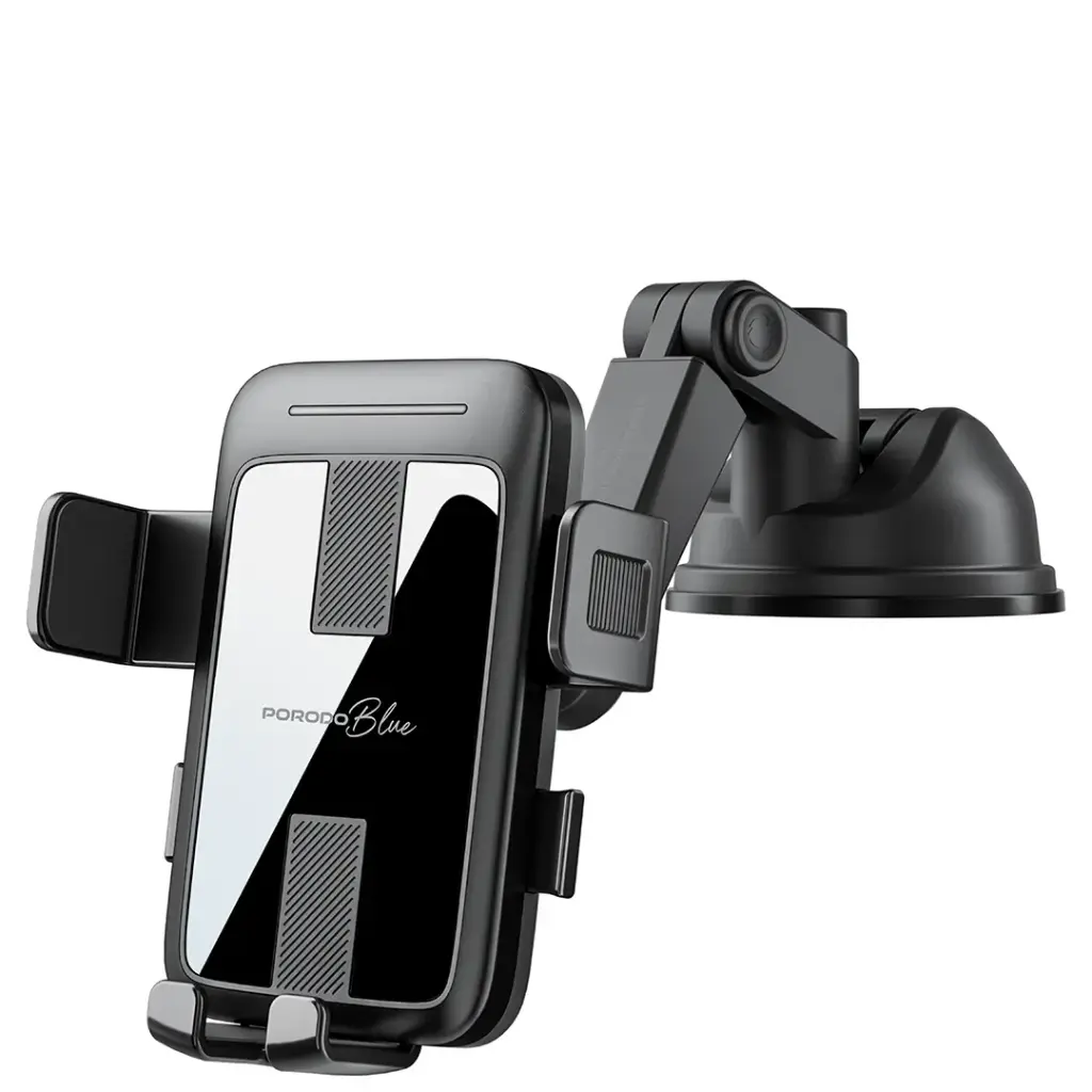 Porodo Blue Car Phone Holder with Rotatable Base - Black