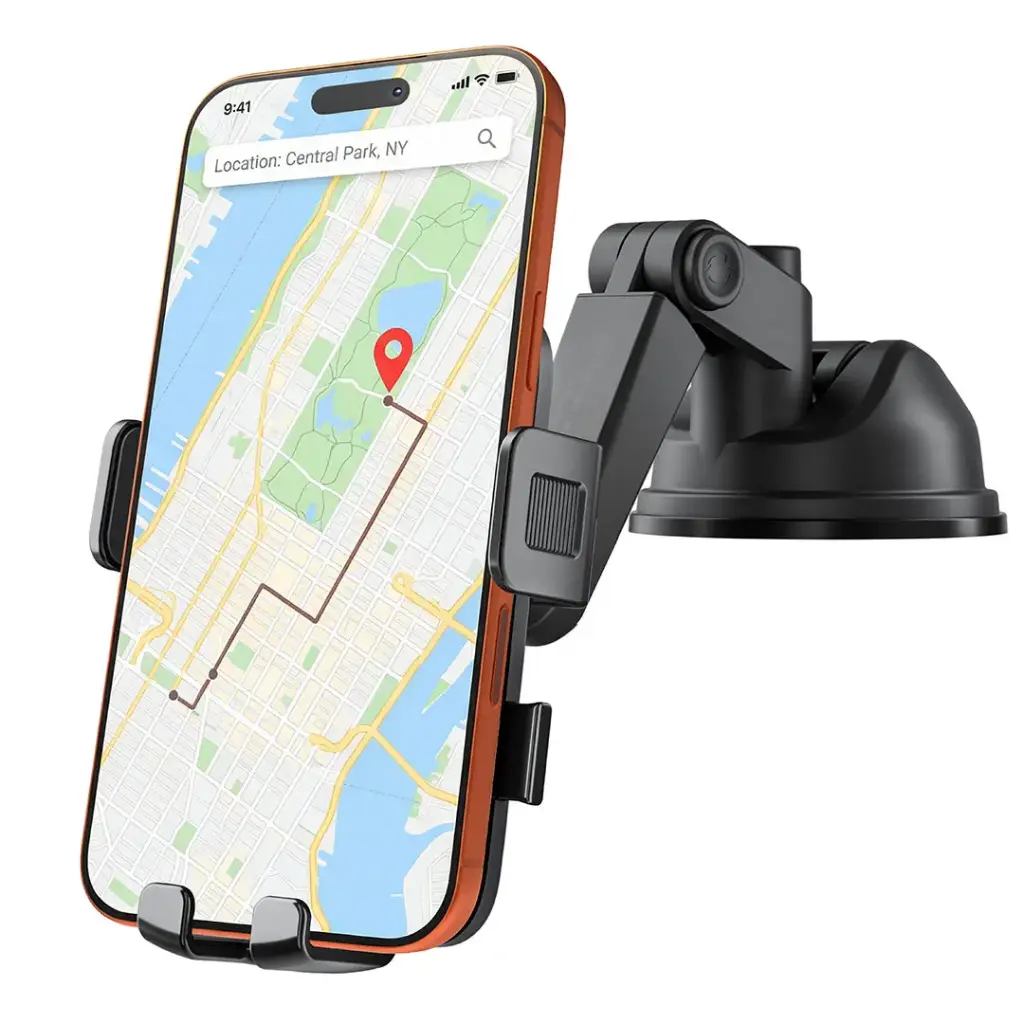 Porodo Blue Car Phone Holder with Rotatable Base - Black