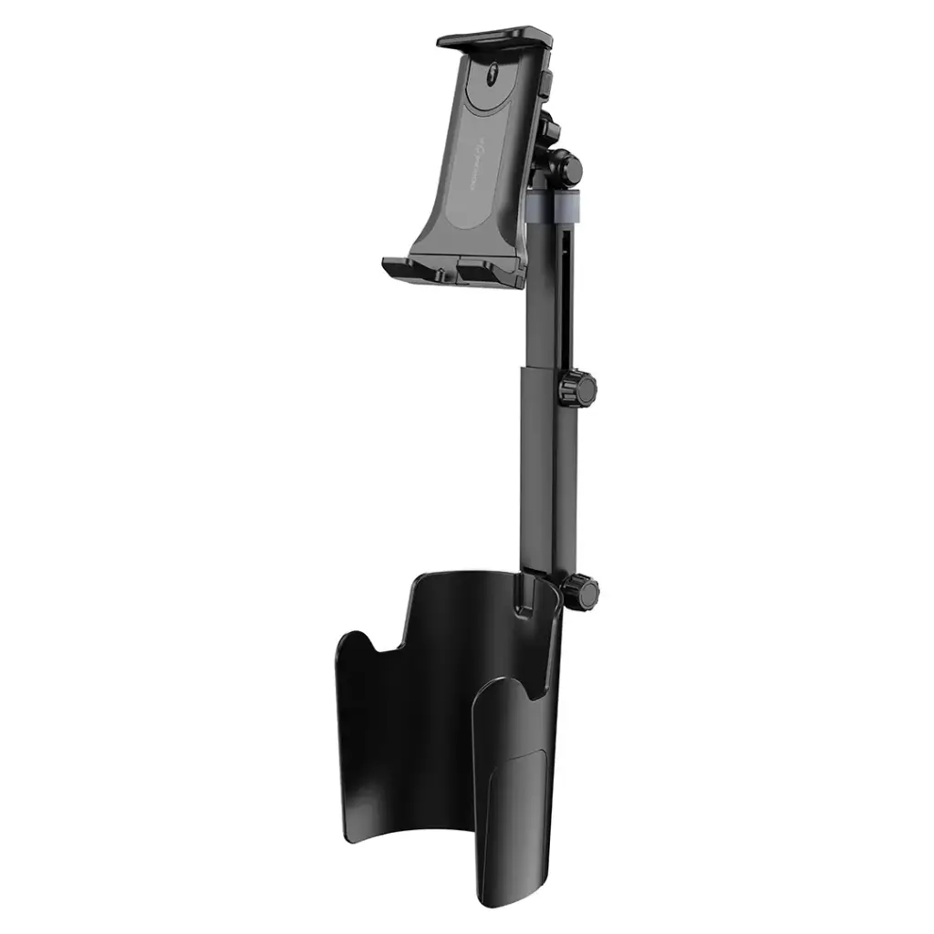Porodo Blue Car Cup Phone Holder with  Extended Length - Black