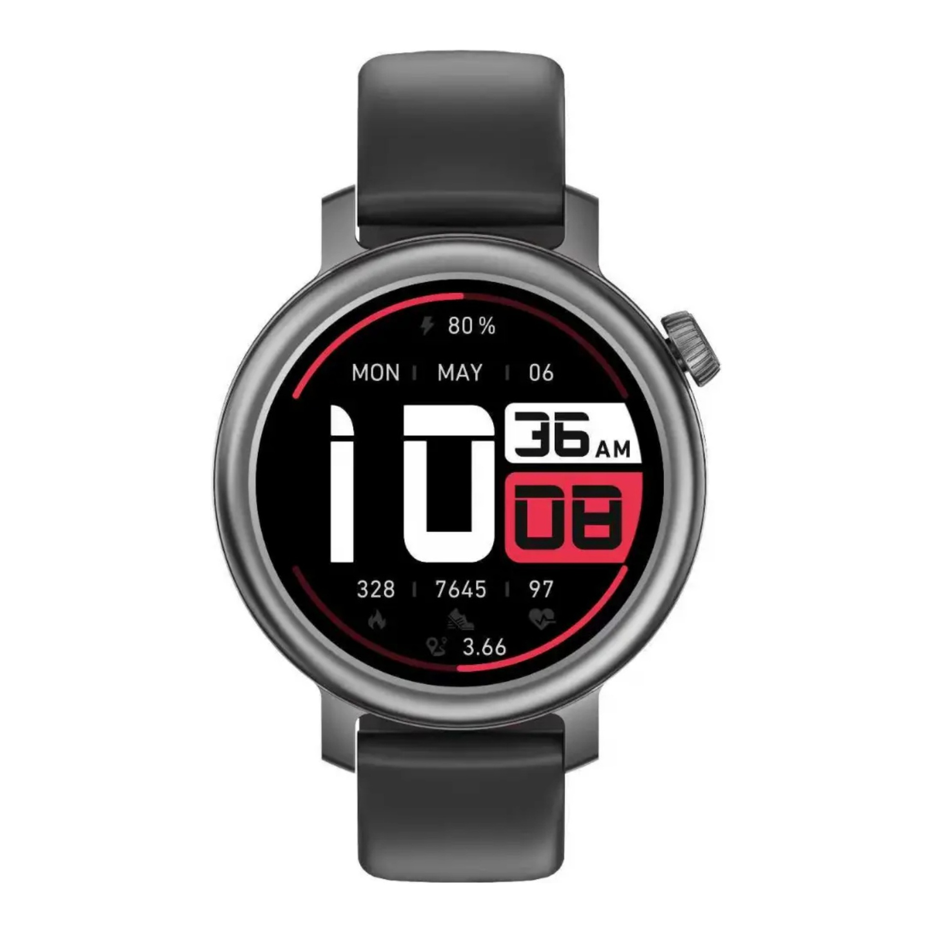Powerology Velofit Smartwatch 1.32 AMOLED Display 250mah with Additional strap - Black