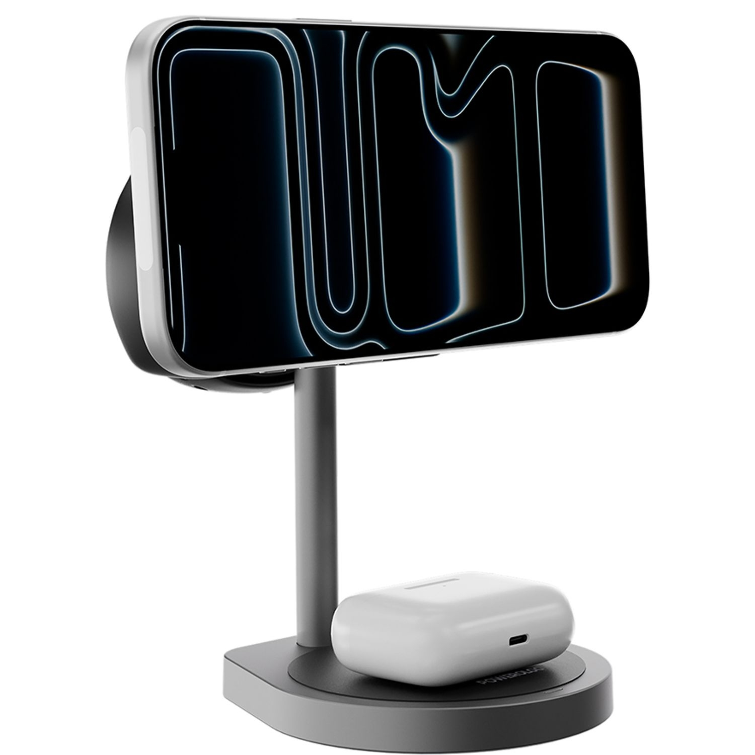 Powerology Eifel QI2.2 25W 3 in 1 Zinc Alloy Wireless Charger - Grey