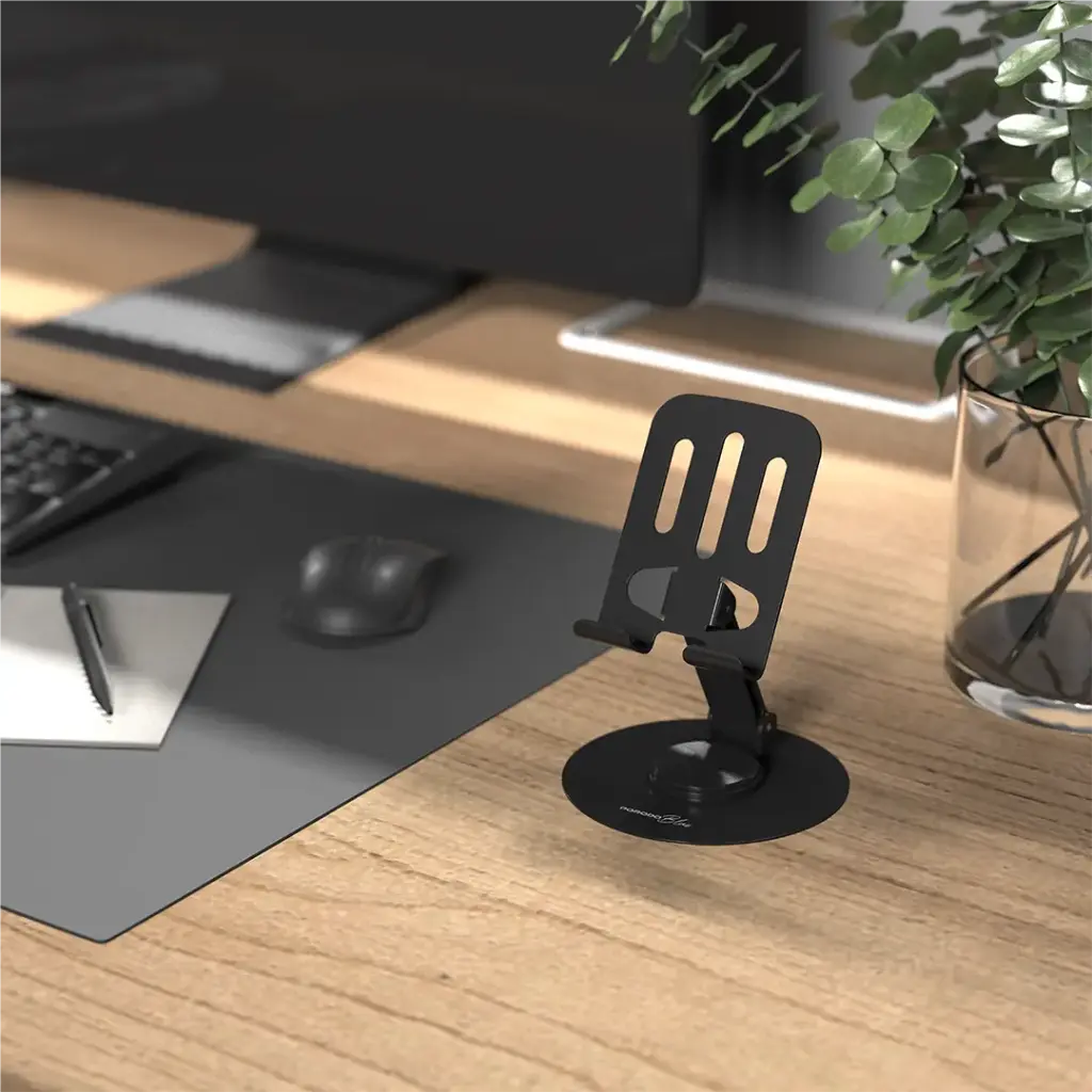 Porodo Blue 360 Degree Rotating Desktop Phone Holder - Black