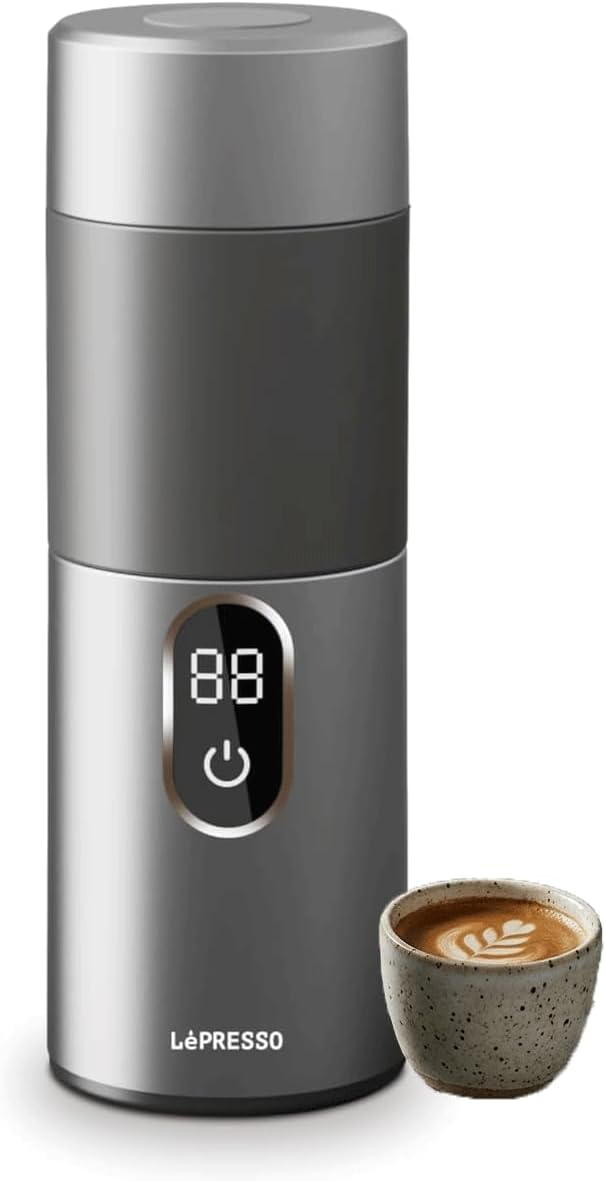 LePresso MokaRise Electric Moka Maker (Car+Home Plug) - Silver