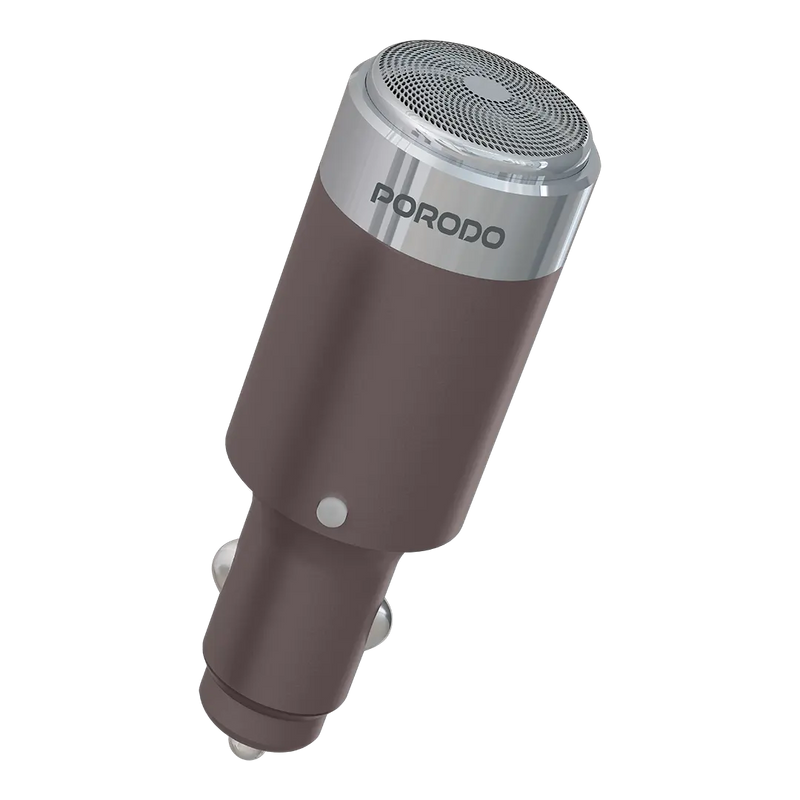 Porodo Shave N Drive PD 30W Car Charger With Shaver - Mettalic Brown