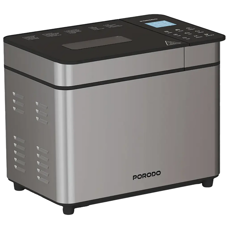 Porodo Lifestyle Khabaz 25 in 1 Stainless Steel Smart Bread Maker - Silver & Black