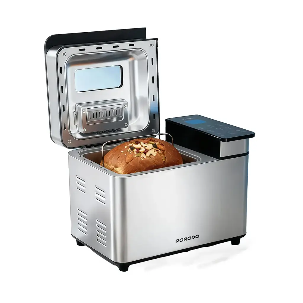 Porodo Lifestyle Khabaz 25 in 1 Stainless Steel Smart Bread Maker - Silver & Black