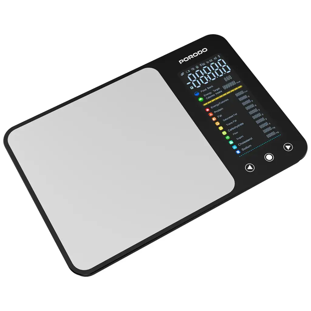 Porodo Lifestyle Kalio Smart Food Kitchen Scale with Nutritional Calculator - Silver