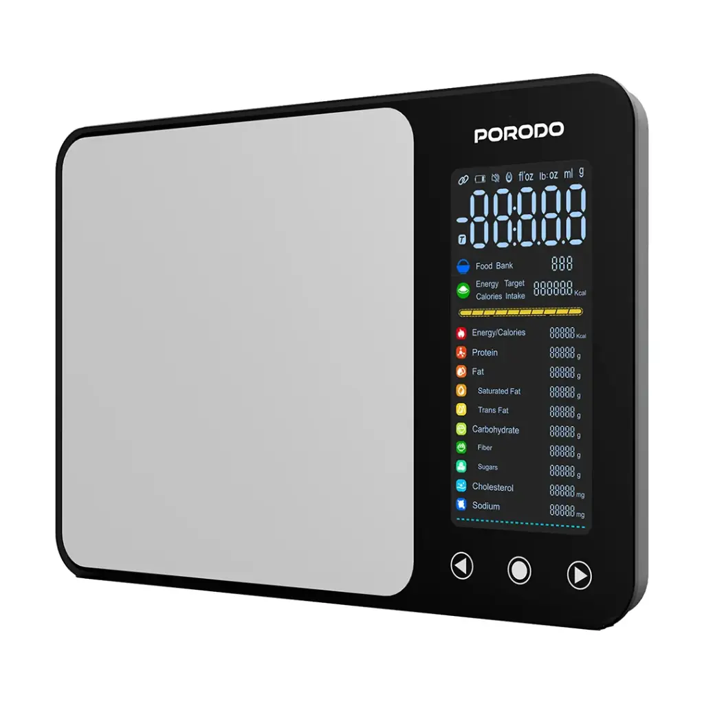 Porodo Lifestyle Kalio Smart Food Kitchen Scale with Nutritional Calculator - Silver