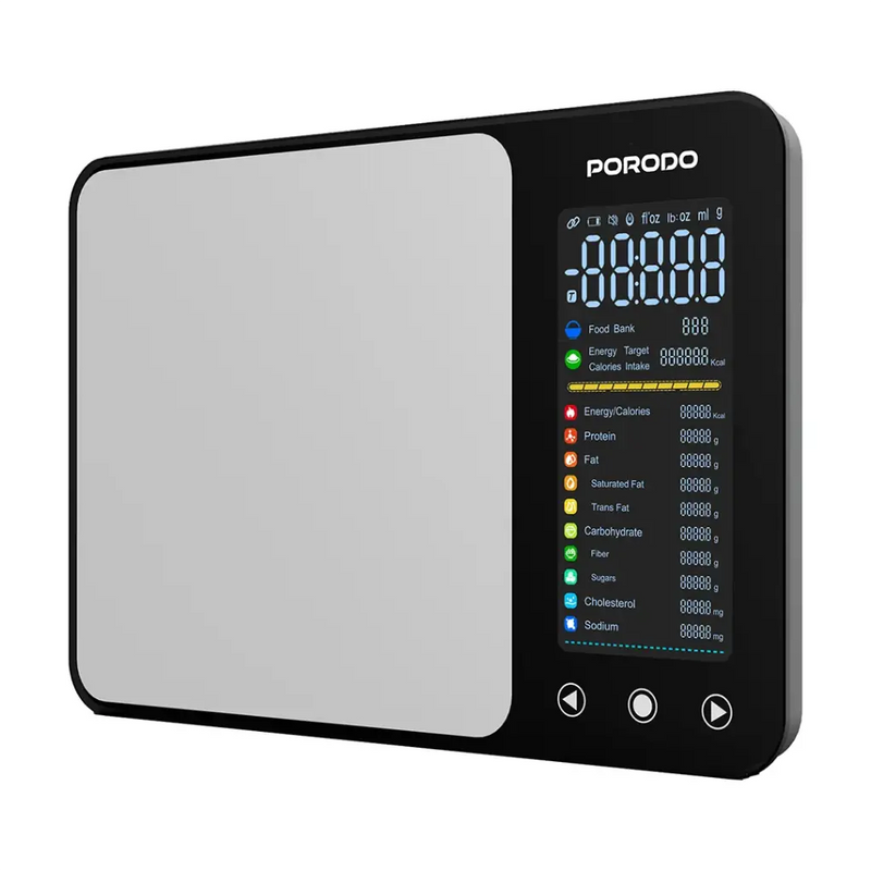 Porodo Lifestyle Kalio Smart Food Kitchen Scale with Nutritional Calculator - Silver