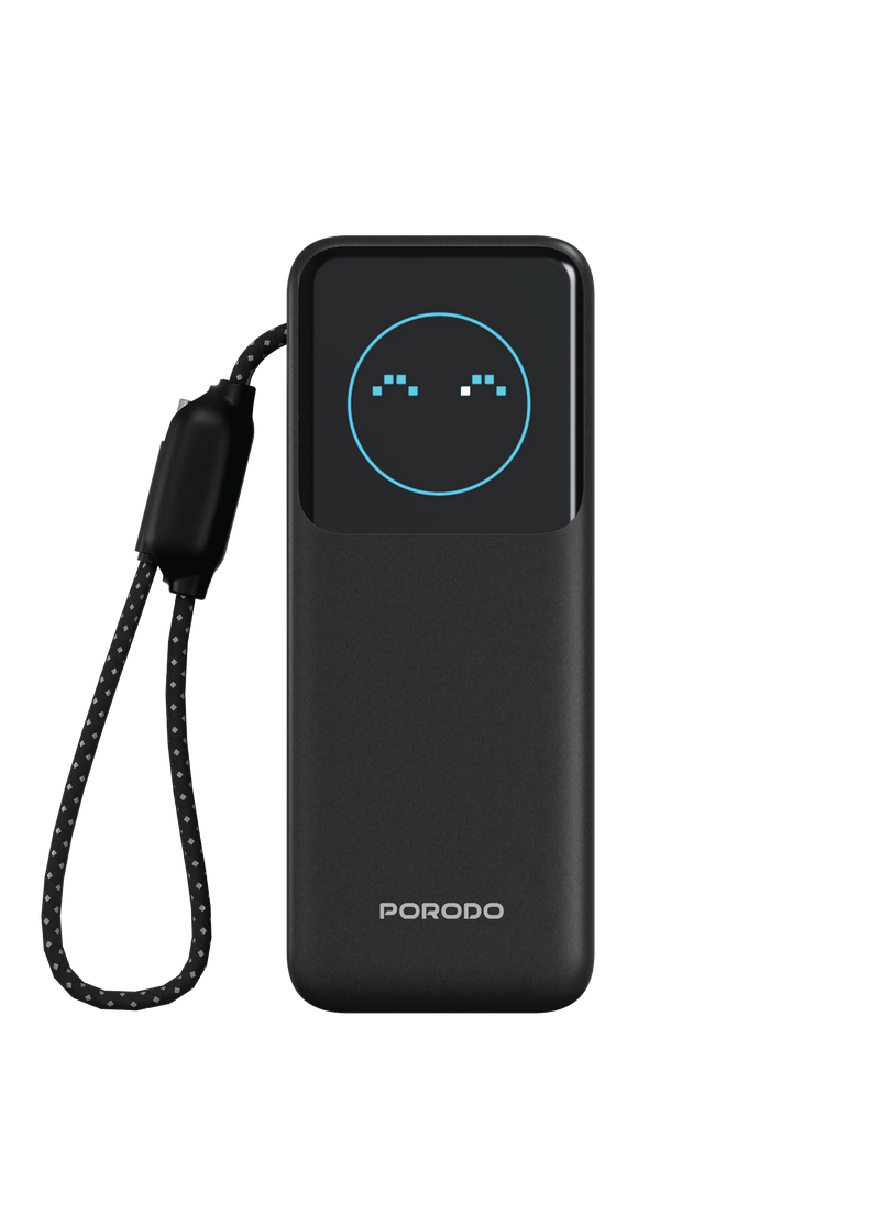 Porodo Polo 20000MAH 100w Powerbank With Type-C to c Cable - Black