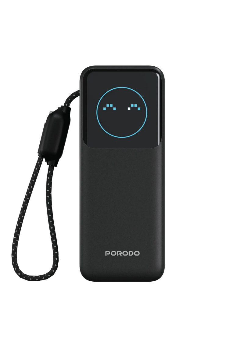 Porodo Polo 20000MAH 100w Powerbank With Type-C to c Cable - Black