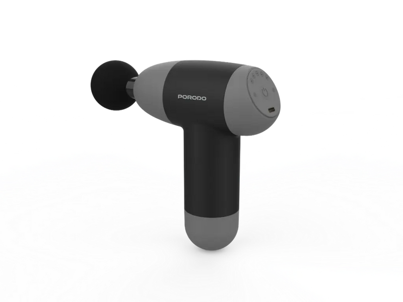 Porodo Lifestyle EaseOn Handheld Massager with 4 Heads- Black & Grey