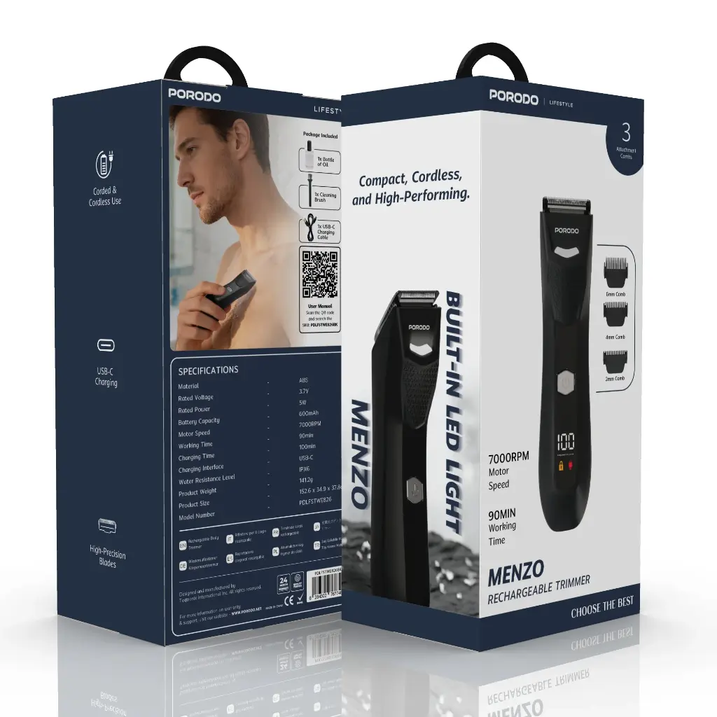Porodo Lifestyle Menzo 600mah Rechargeable Trimmer