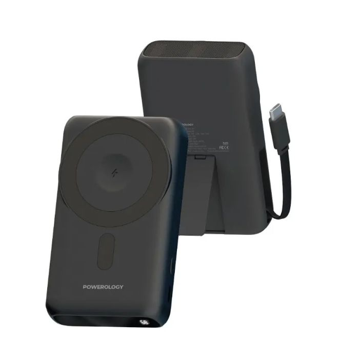 Powerology Richmond MagSafe 10,000mAh Power Bank 35W PD USB-C Retractable Cable with Built-In W