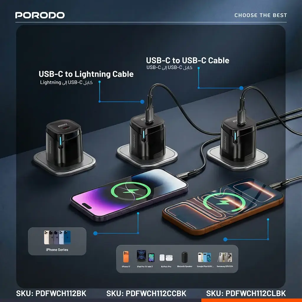 Porodo Tekto PD 20W Type-C Adaptor - Black