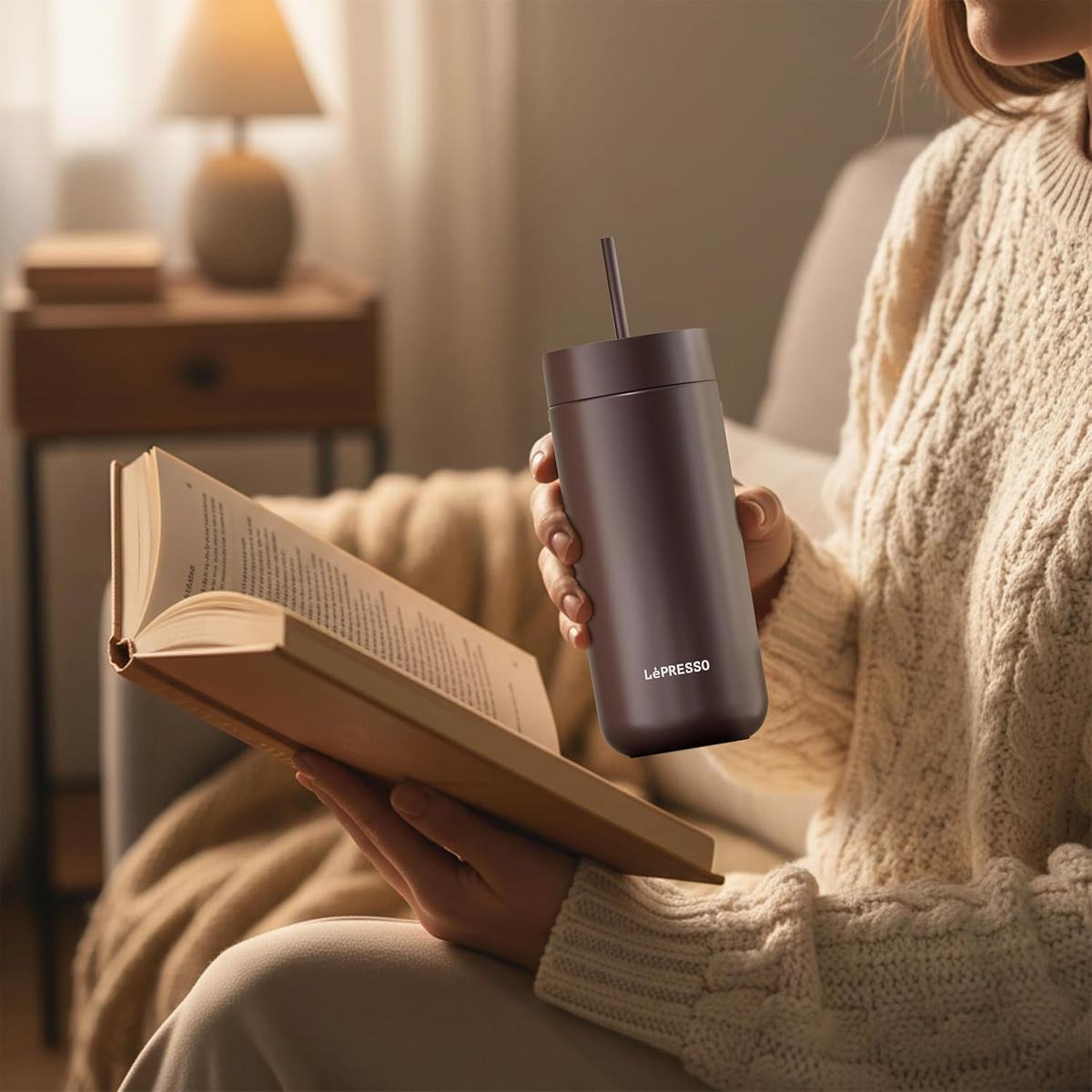 LePresso TripleQuench Insulated 590ml  Double Wall with 3 Lid Tumbler