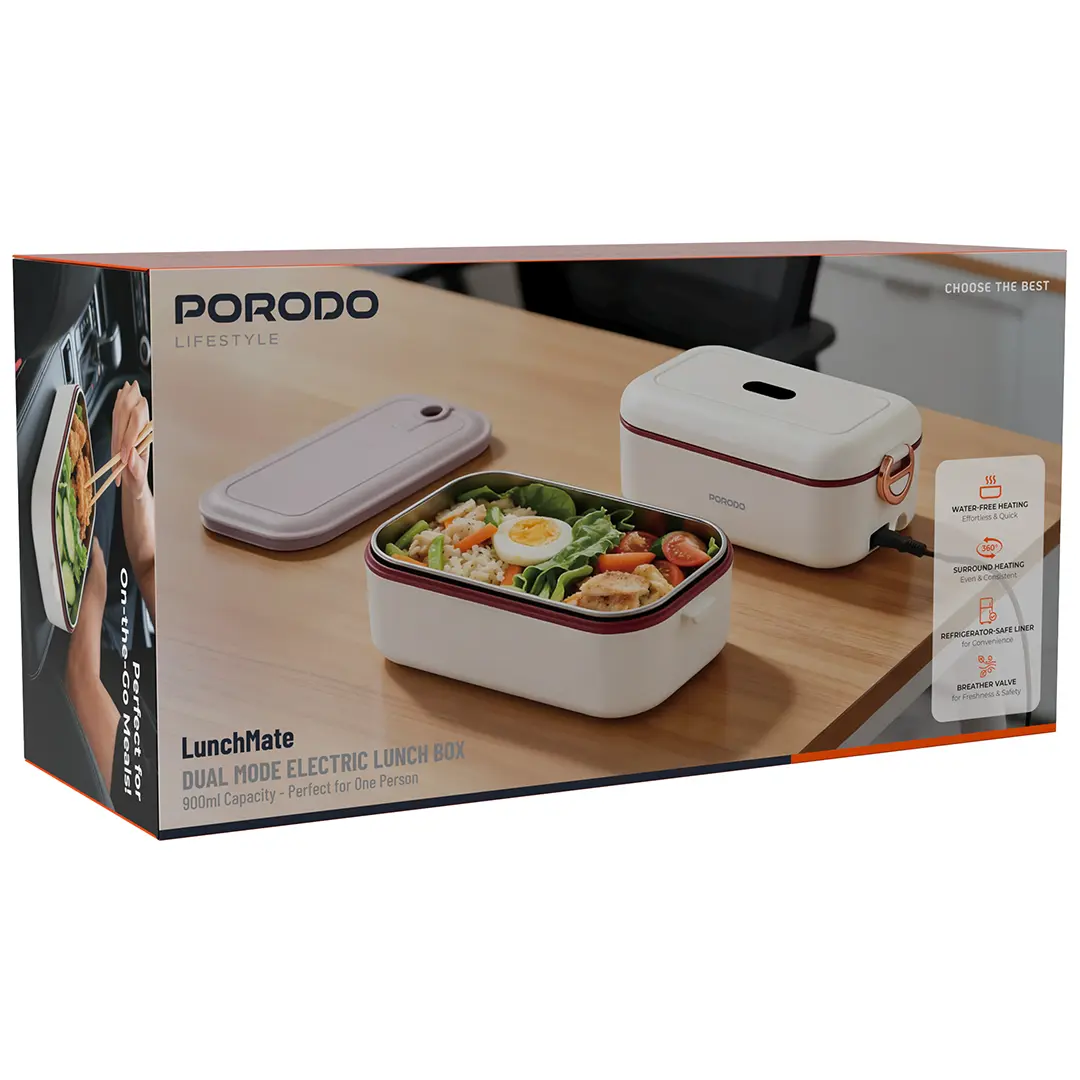 Porodo Lifestyle 45W Dual Mode Electric Lunch Box- White
