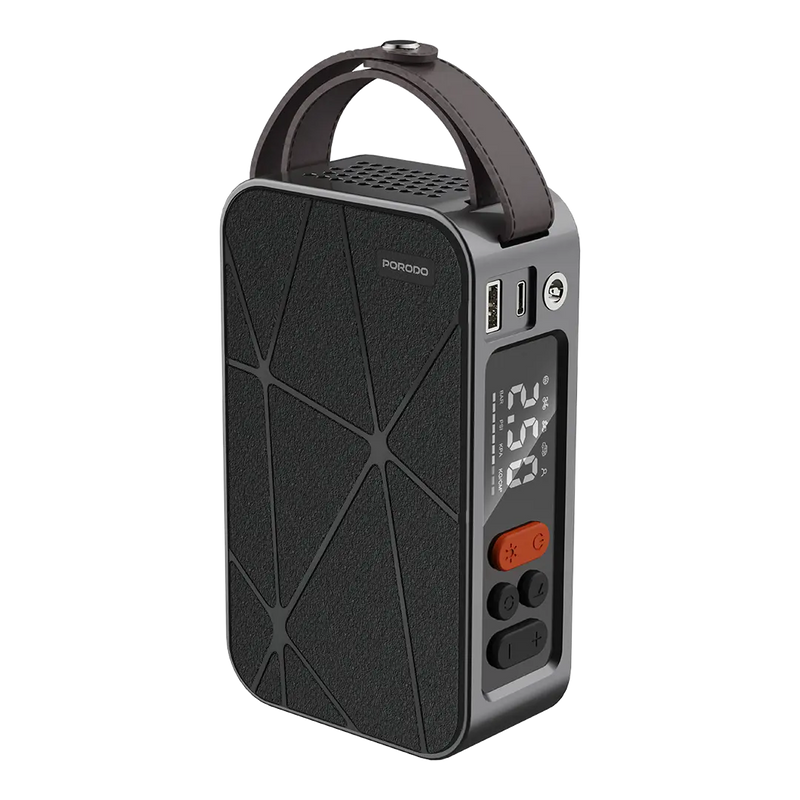 Porodo Flator 60W Car Tire Inflator with 4000 mAh Battery- Black PDGA03BK