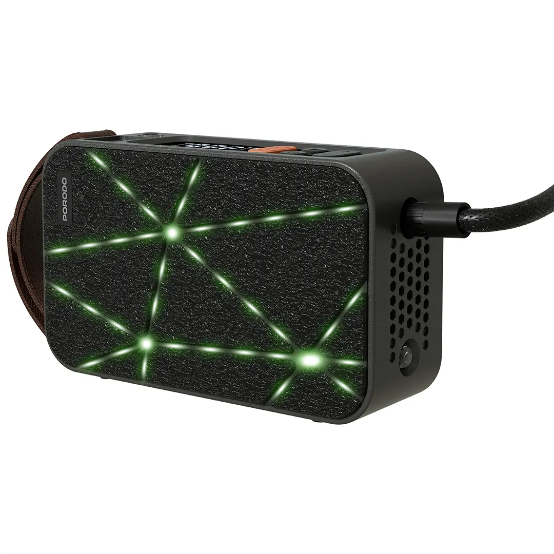 Porodo Flator 60W Car Tire Inflator with 4000 mAh Battery- Black PDGA03BK
