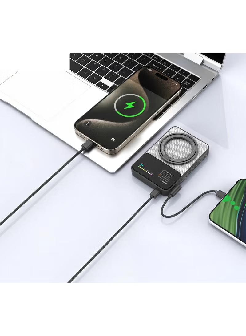 Porodo Yas 10000mAh Qi2 Magsafe Powerbank with PD 20W Type -C to C Cable