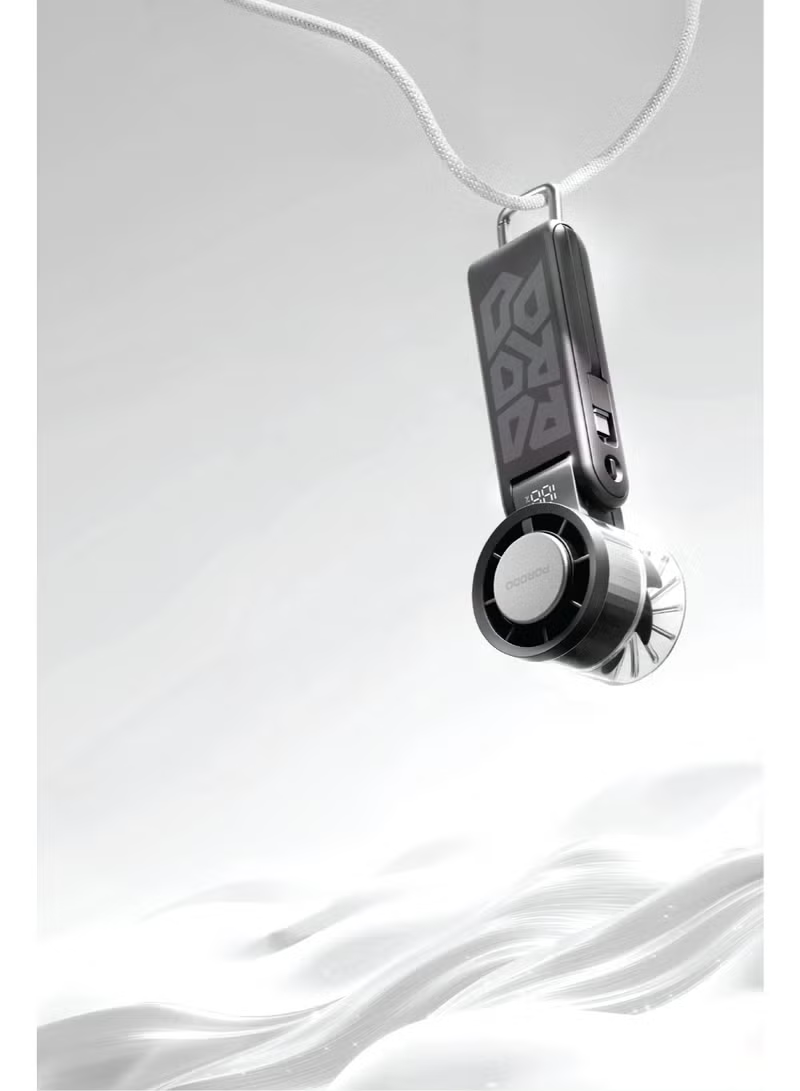 Porodo Lifestyle 4000mAh Foldable Handheld Fan with Semi Conductor and Inbuilt Cable - Black