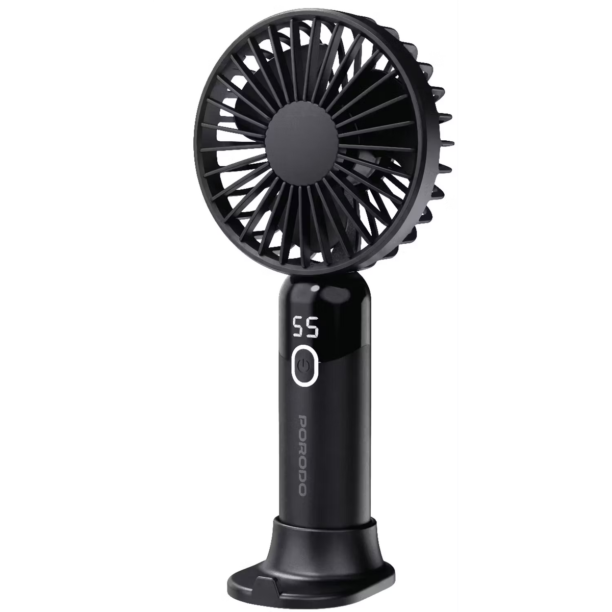 Porodo lifestyle handheld Fan With Led Display (Black)