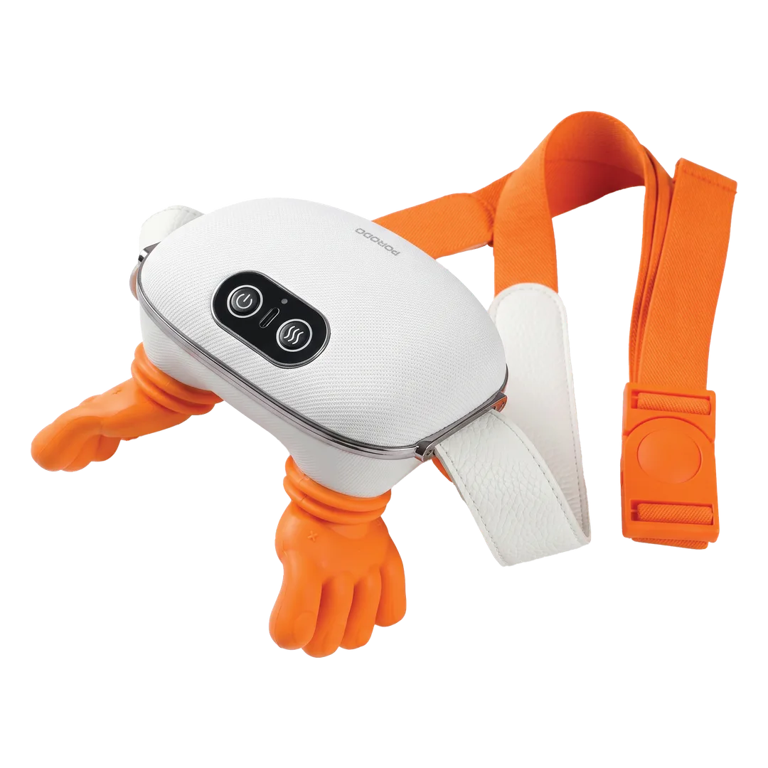 Porodo Lifestyle Portable Neck Massager with Heat- Orange & White
