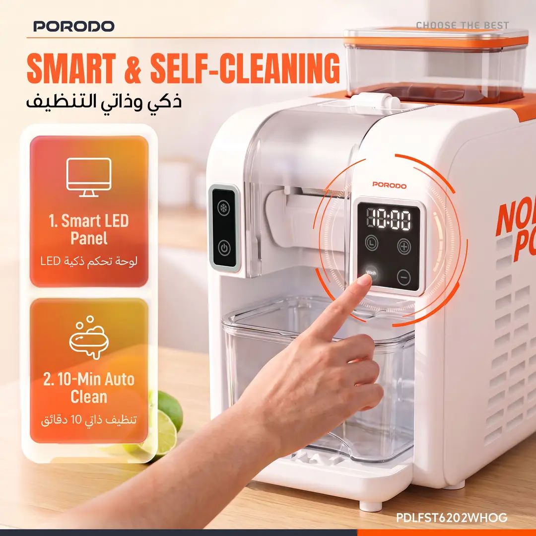Porodo Lifestyle Ice smoothie machine- White & Orange