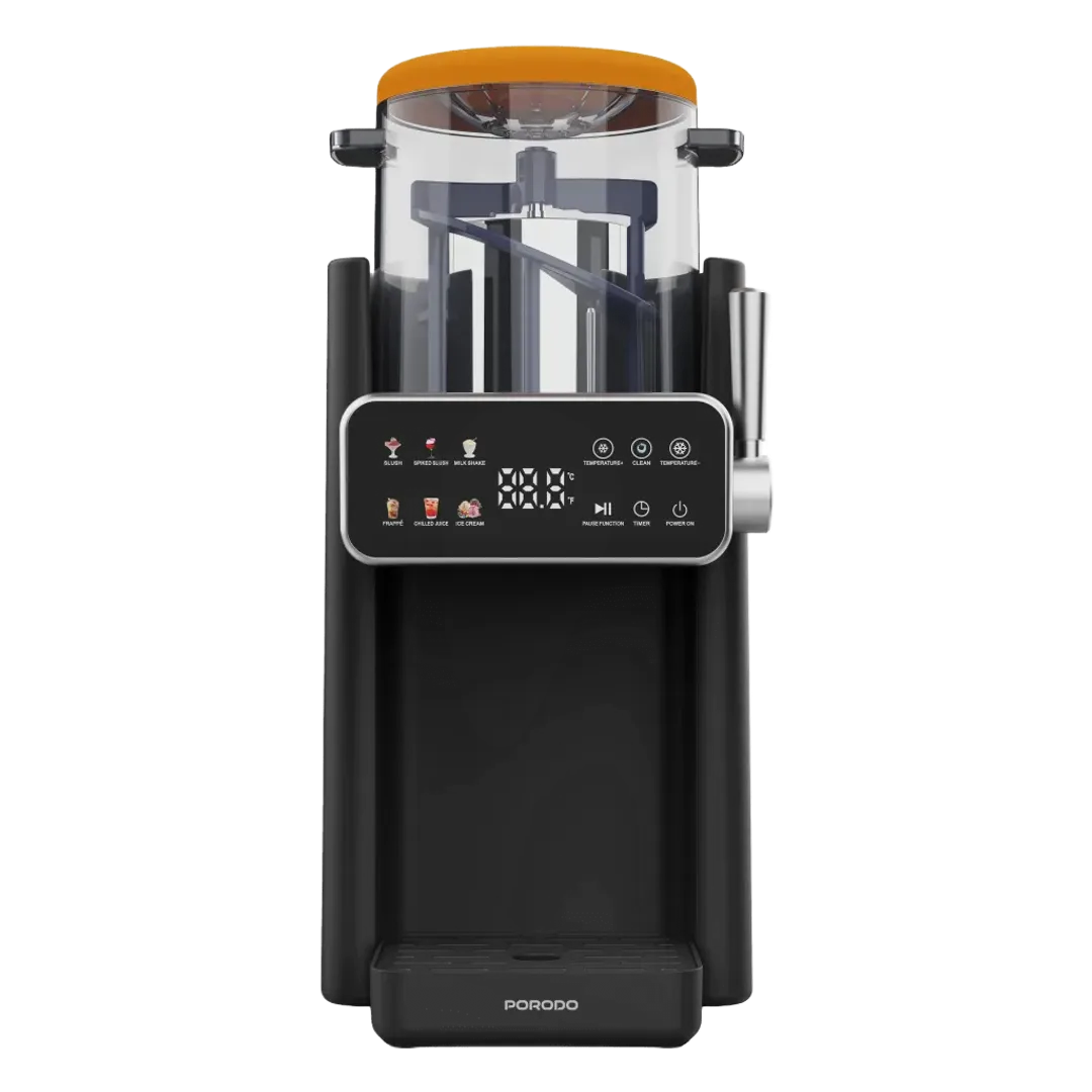 Porodo Lifestyle Frappé Ice Cream & Slushie Maker with Multi-Texture Ice Maker - Black & Orange