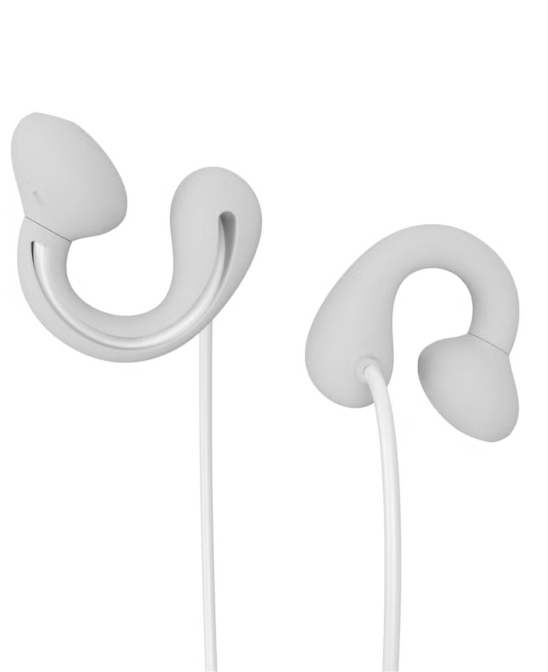Porodo Clip-on Type C Wired Earphone  (WHITE)