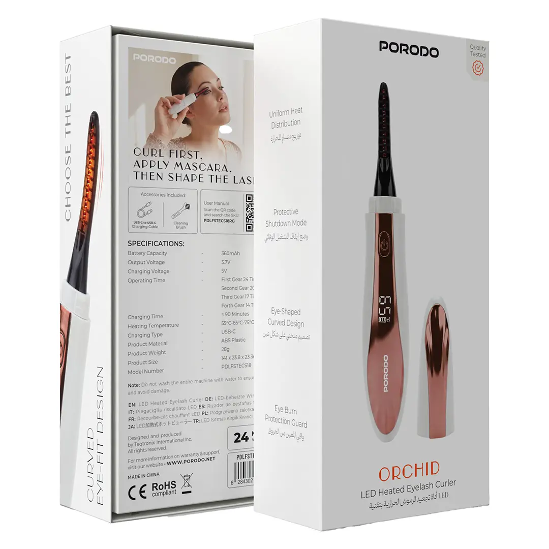Porodo Liffestyle Rechargable Heated Eyelash Curler PDLFSTECS18RG
