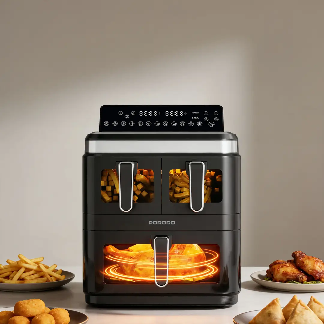Porodo Lifestyle 3 Stack Air fryer - Black