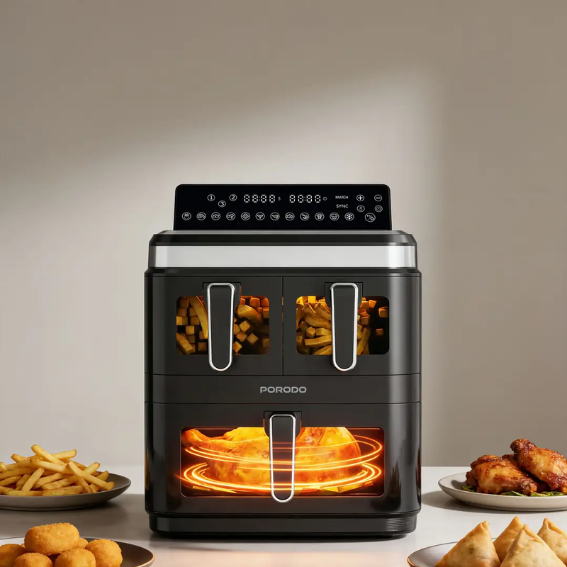 Porodo Lifestyle 3 Stack Air fryer - Black