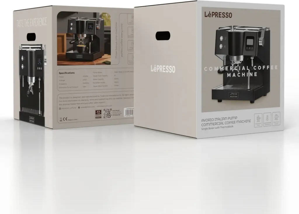 LePresso Avorio Italian Pump Single Boiler with Thermoblock Coffee Machine - Black