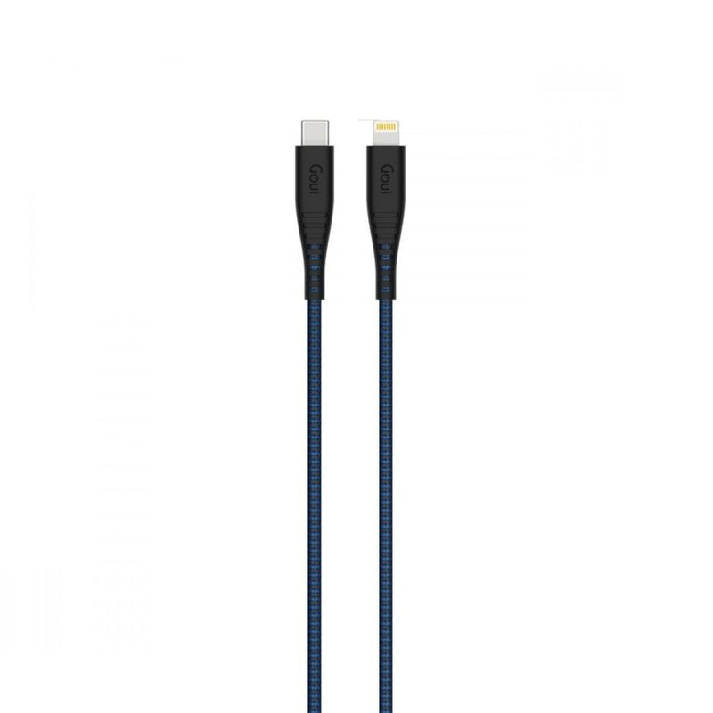 كابل GOUI Flex Lightning إلى USB-C بطول 1.5 متر بتصميم مرن للغاية – أزرق / أسود-1