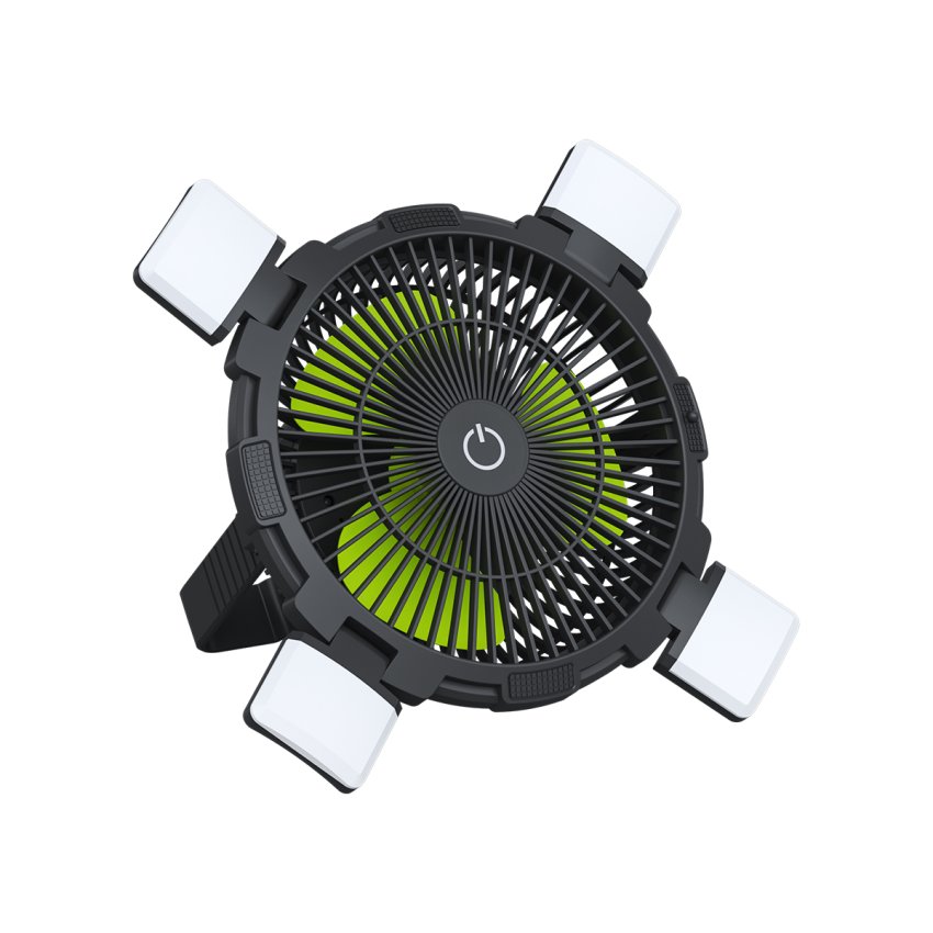 GOUI Flow Multifunctional Portable Fan with LED Light – Black