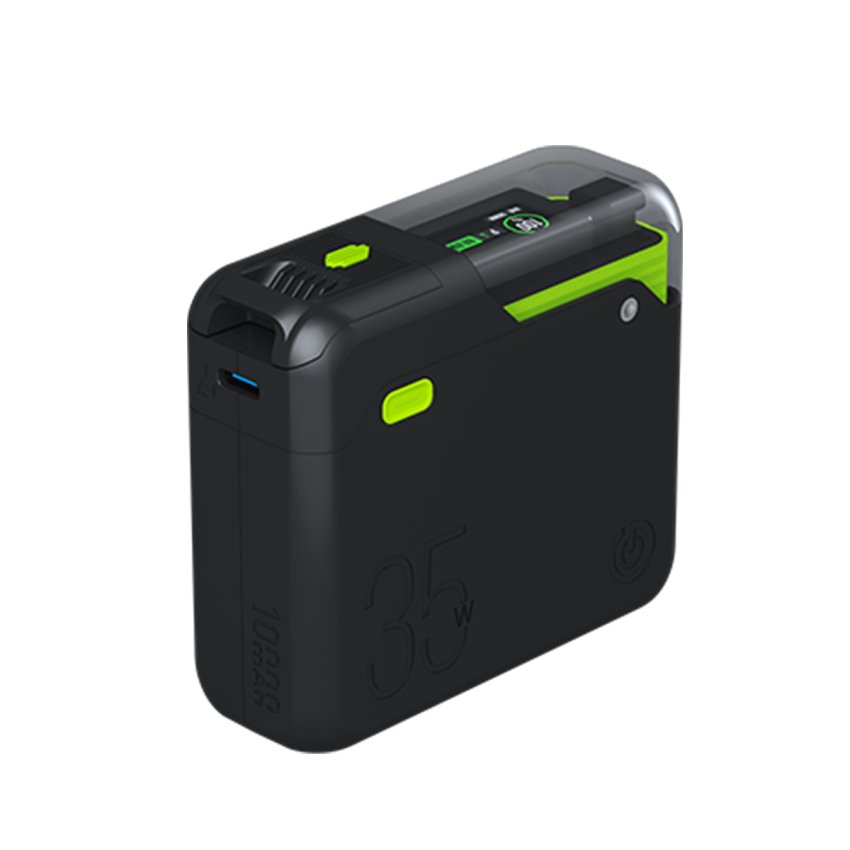 باور بانك GOUI Titan 35W سعة 10000mAh مع شحن فائق السرعة ودعم Apple Find My – أسود / أخضر