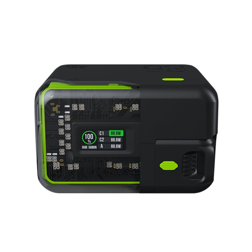 باور بانك GOUI Titan 65W سعة 20000mAh مع شحن فائق السرعة ودعم Apple Find My – أسود / أخضر