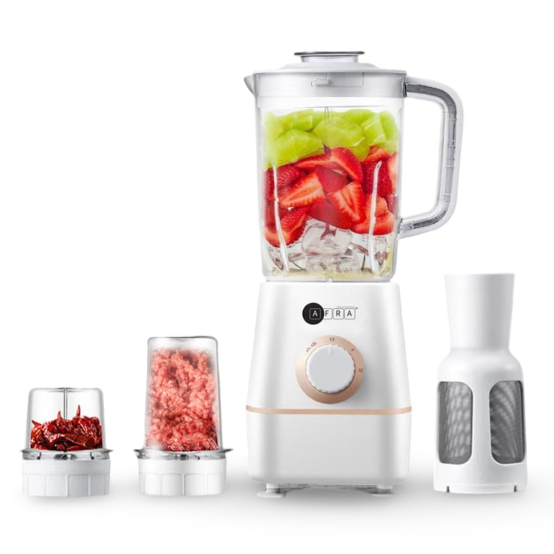 AFRA 3 IN 1 BLENDER 1.5L JAR 400W WHITE AF-0400BLWT
