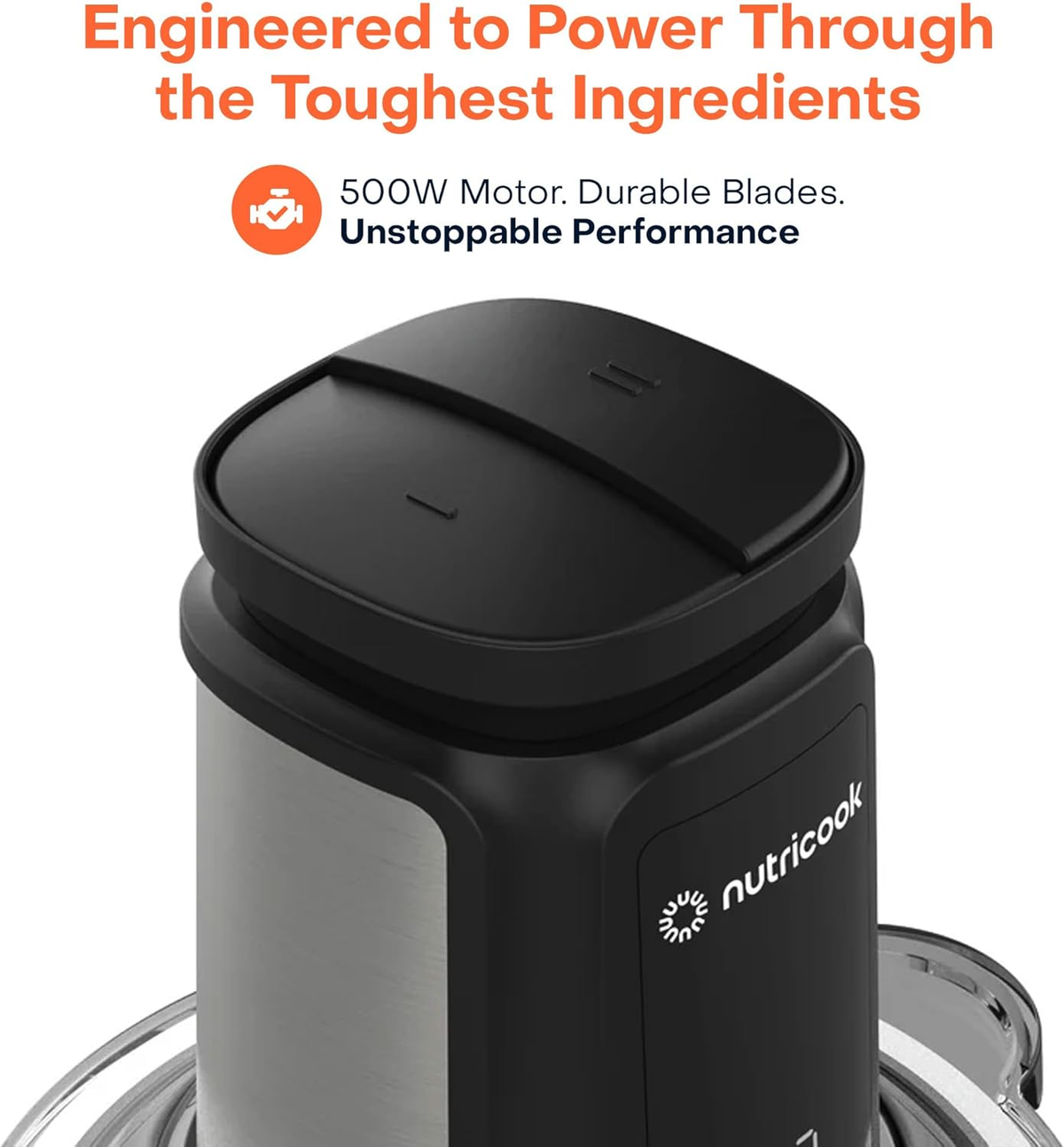 Nutricook 1.2+1.2 L XL Glass & SS Chopper and Mincer 500W NC-CH1200