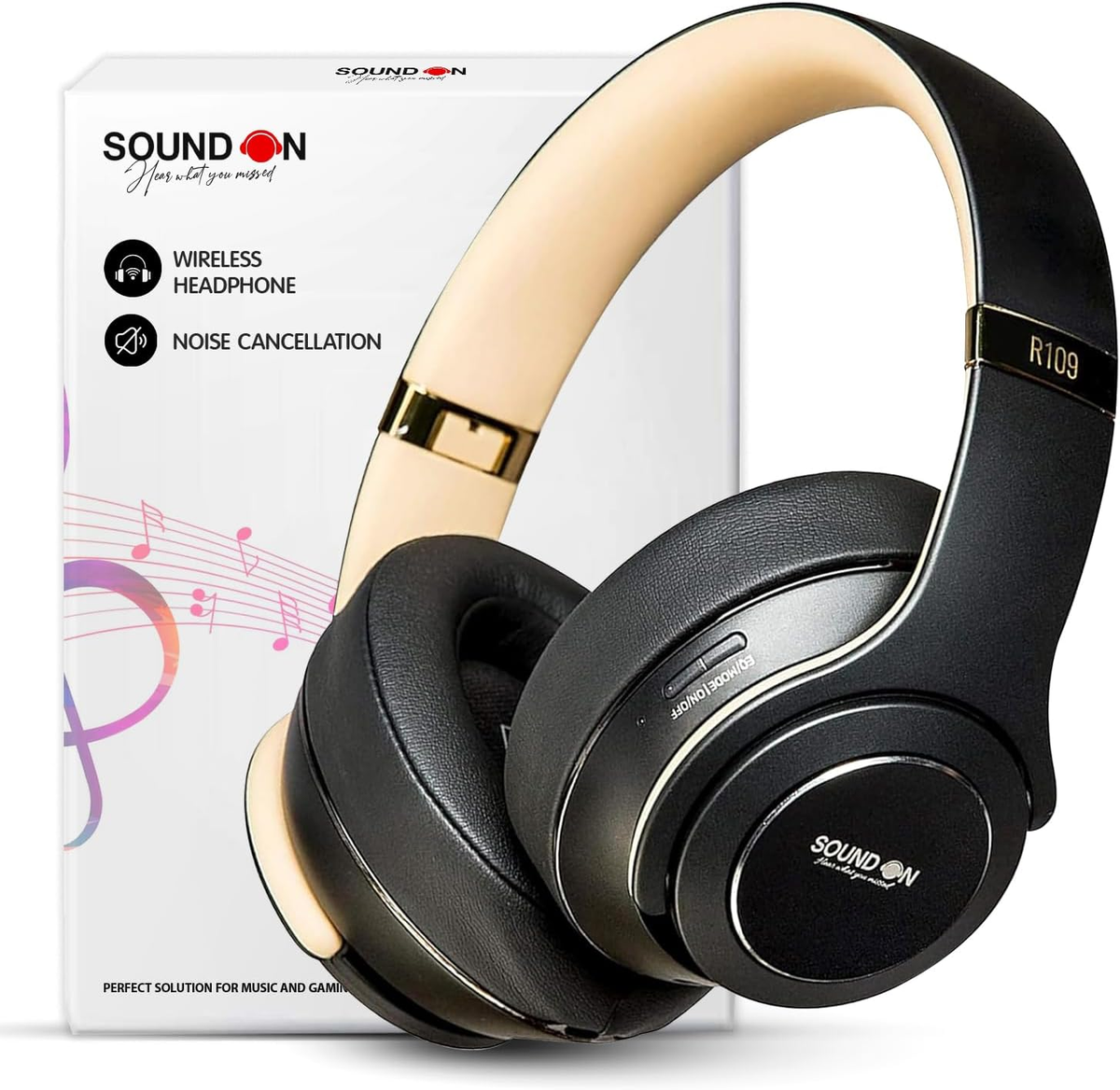 SOUND ON' Wireless/Wired Headphone & SPEAKER R109 IVORY GREY